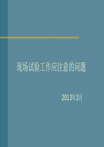 现场试验工作应注意的问题20130320