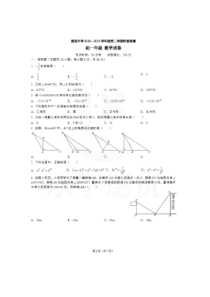 广东省深圳市莲花中学2018-2019学年度第二学期阶段检测-初一数学(扫描版-有答案)