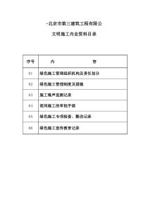 2011绿色施工内业资料目录