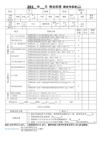 物业部-经理-绩效考核表