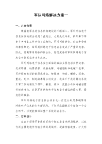 军队网络解决方案一