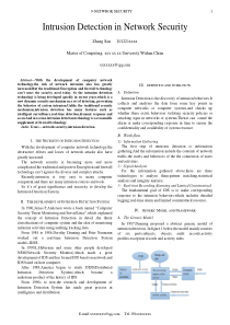计算机专业英语论文(关于网络安全-入侵检测)-英文版