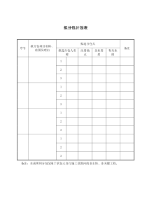 拟分包计划表