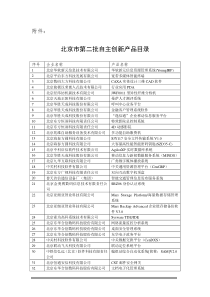 北京市第二批自主创新产品目录