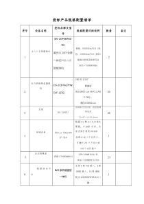 投标产品规格配置清单