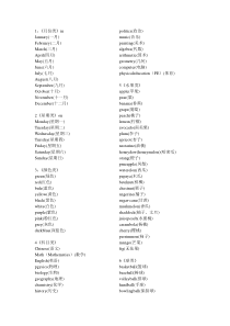 英语单词分类：月份、星期…