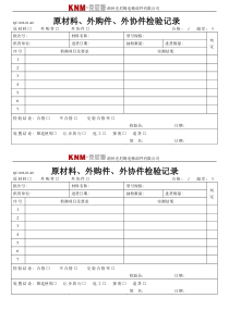 原材料、外购件、外协件检验报告