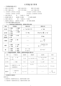 2018六年级数学毕业总复习知识点