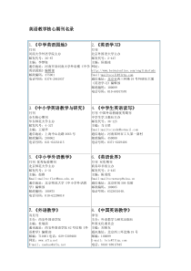 英语教学核心期刊名录