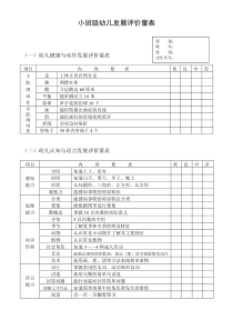 小、中、大班级幼儿发展评价量表