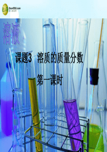 九年级化学下册 第九单元 溶液 课题3 溶质的质量分数第一课时课件 新人教版