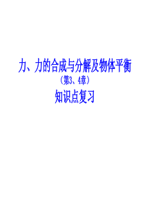 2力及共点力的平衡知识点重点复习