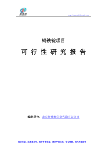 钢铁锭项目可行性研究报告