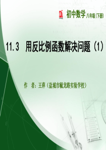 八下新苏科(江苏科学技术)11.3  用反比例函数解决问题(1)