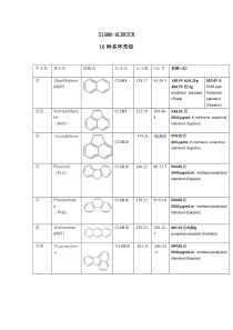 16种多环芳烃的结构式