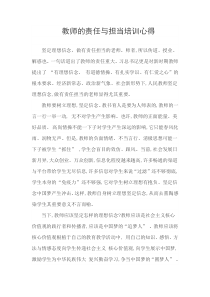 教师的责任与担当培训心得