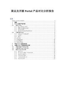 商业及开源Portal产品对比分析报告