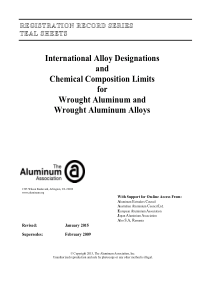 美国铝业协会2015年最新变形铝及铝合金化学成分