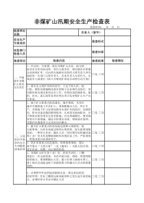 非煤矿山汛期安全检查表