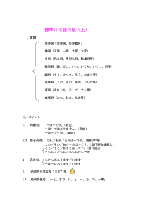 标准日本语初级上册总结