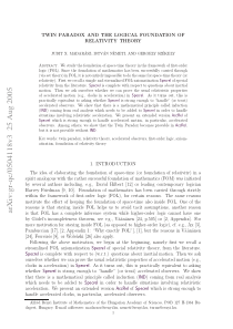 Twin Paradox and the logical foundation of relativ