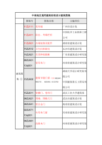 最新中南通用建筑标准设计建筑图集目录