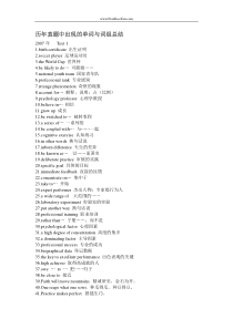 95考研英语历年真题中出现的单词与词组总结大全