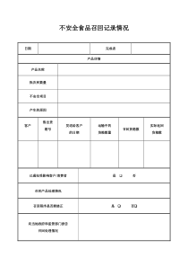 76不安全食品召回记录表