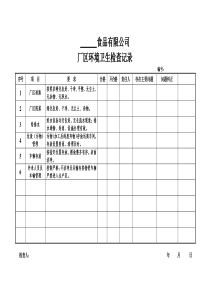 厂区环境卫生检查记录