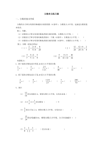 2019年五年级分数单元练习题