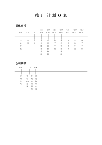 推广计划Q表