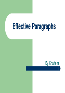 WRITING-CLASS第二弹---Effective-Paragraphs