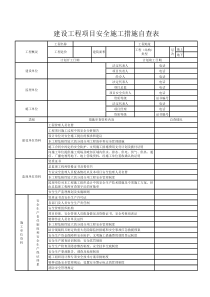 建设工程项目安全施工措施自查表