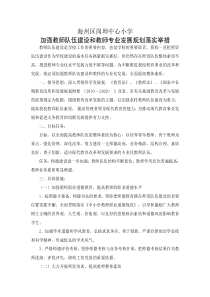 加强教师队伍建设和教师专业发展规划落实举措