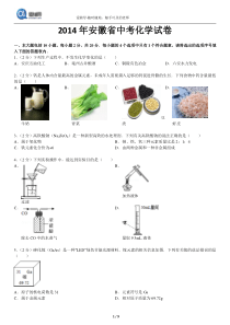 2014年中考化学-安徽