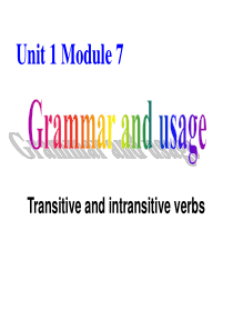 M7U1-Grammar及物和不及物动词