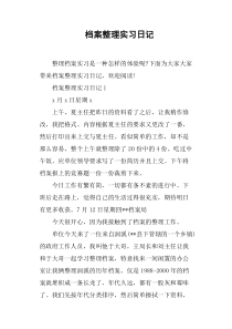 档案整理实习日记