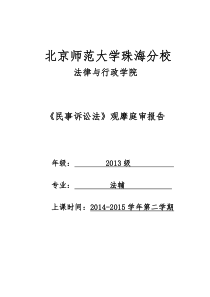 《民诉》观摩庭审报告