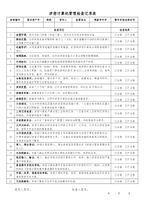 涉密计算机管理检查记录表