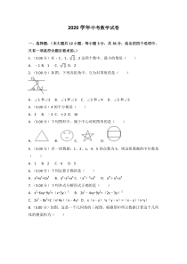 2020年中考数学试题含答案-(123)