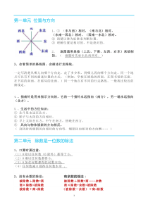 人教版小学三年级下册数学知识点