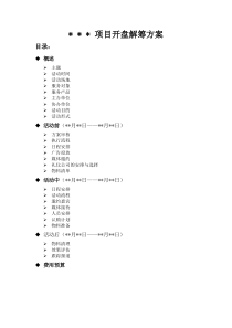 房地产开盘解筹方案范本