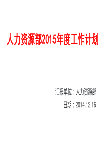 人力资源部2015年度工作计划.docx