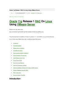 Oracle 11g Release 1 RAC On Linux Using VMware Ser