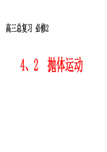 山东省冠县武训高级中学高三物理复习课件：4.2 抛体运动2