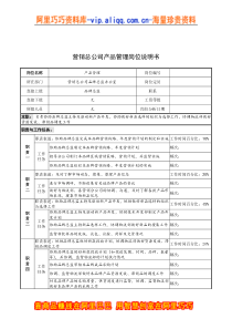 奥康集团营销总公司产品管理岗位说明书