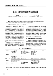 化工厂环境风险评估方法探讨