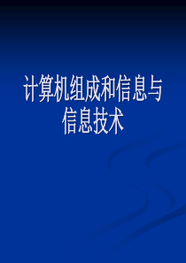 计算机组成和信息与信息技术