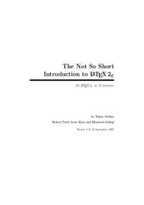 The Not So Short Introduction to LATEX 2 Or LATEX 