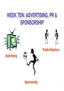 week 10 Advertising, PR and Sponsorship